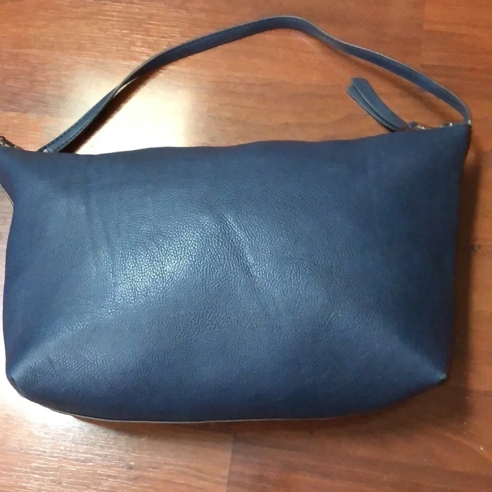 Splendid Blue Vegan Leather Satchel Shoulder Bag